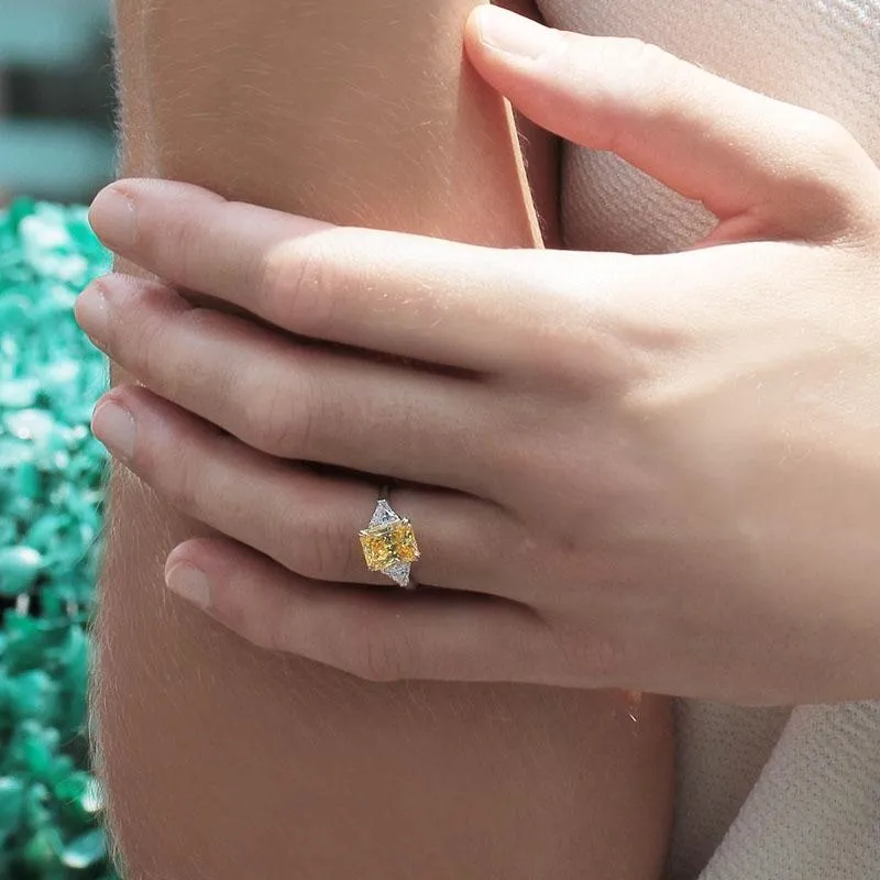 Farrah Canary Radiant Trillion Sides Ring