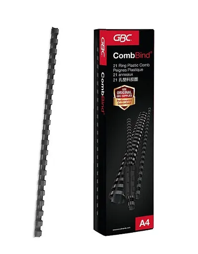 GBC BINDING COMB ROUND 21RG 25MM BLACK