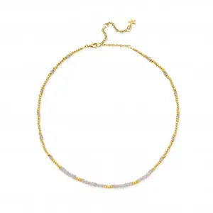Gold Summer of Love Rose Quartz Choker Necklace GNRQPDS