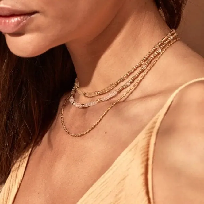 Gold Summer of Love Rose Quartz Choker Necklace GNRQPDS