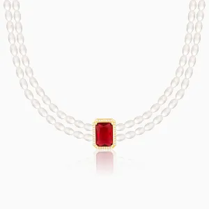 Golden Roseate Pearl Choker