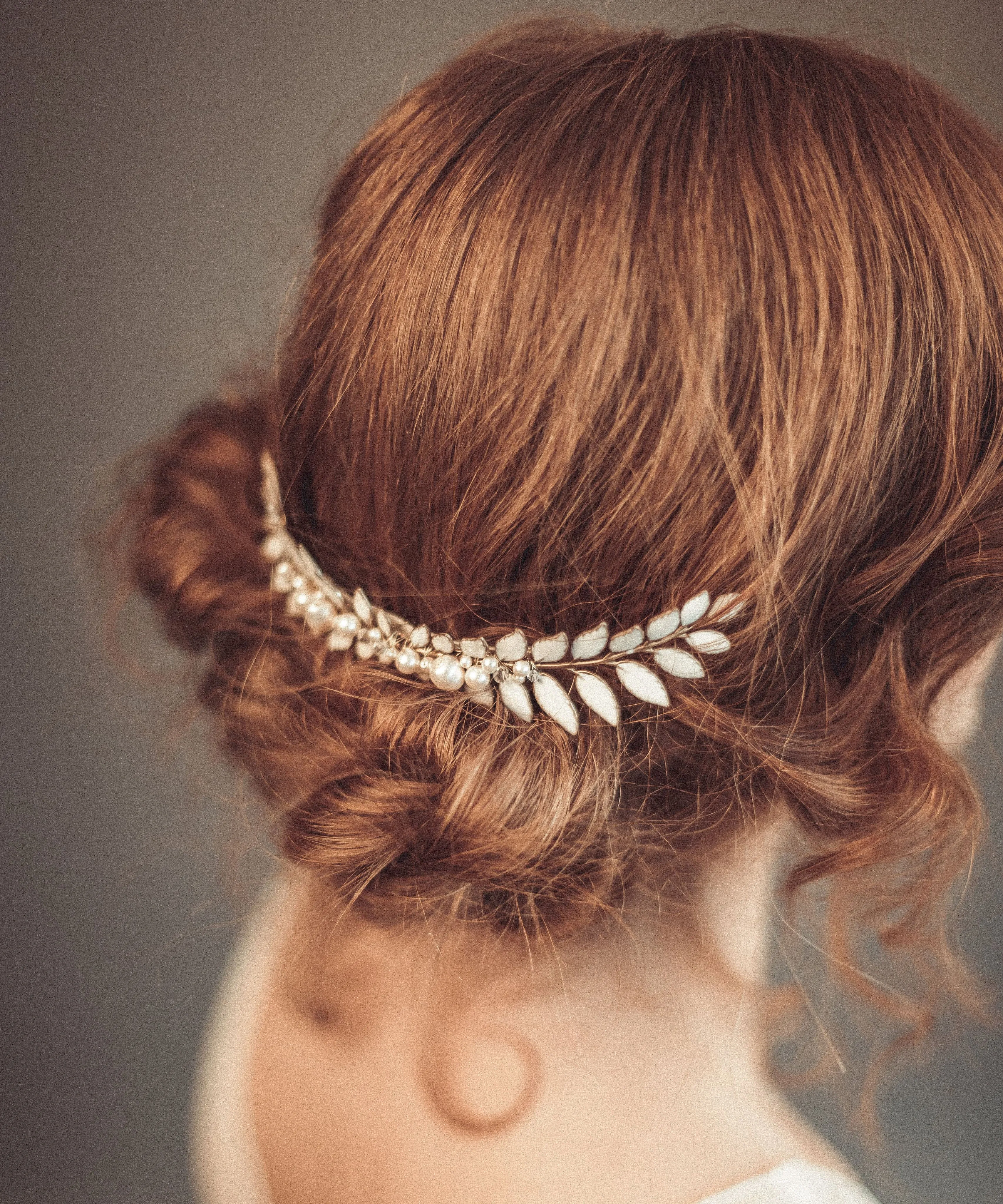 Grecian inspired enameled hair piece - ERATO