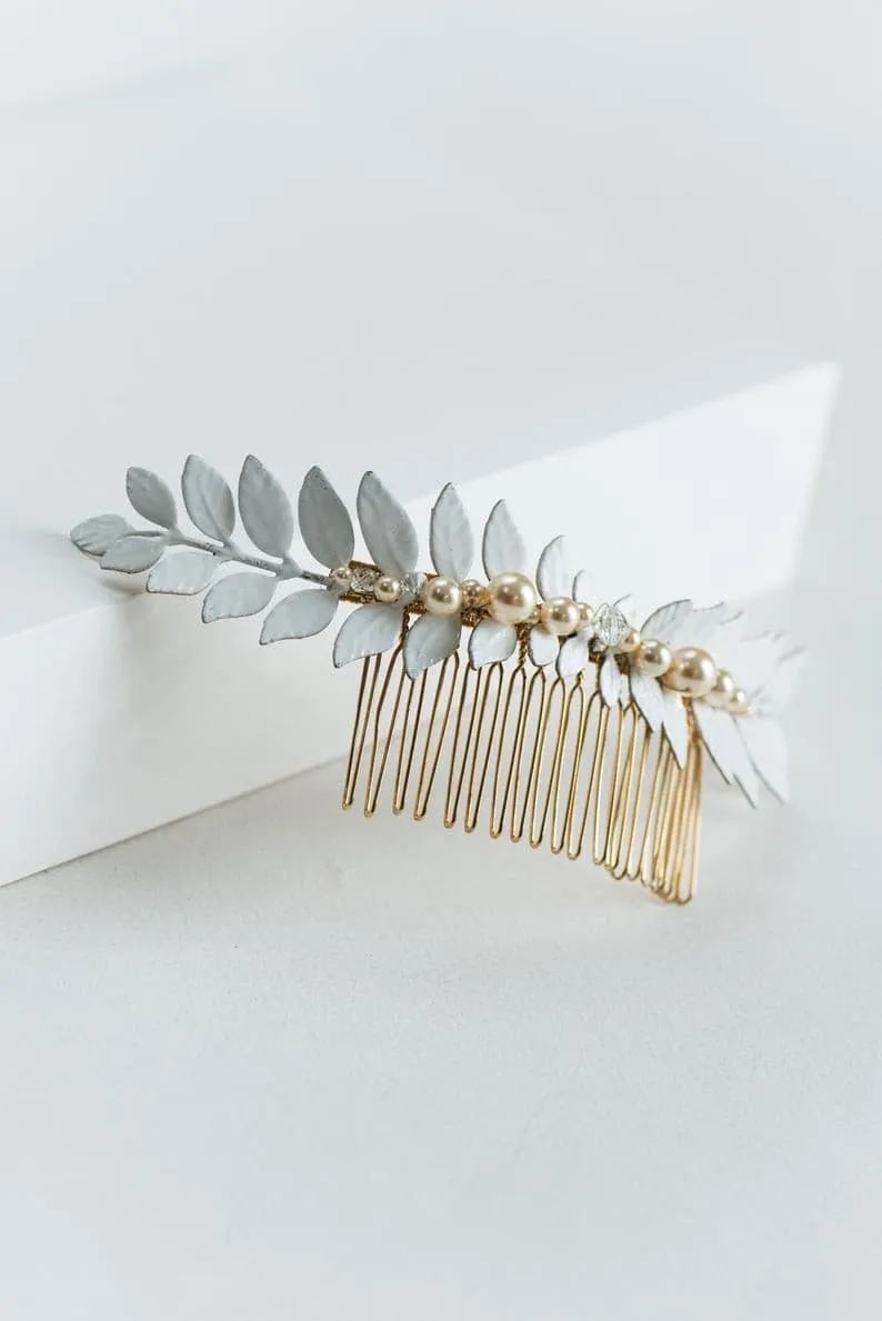 Grecian inspired enameled hair piece - ERATO