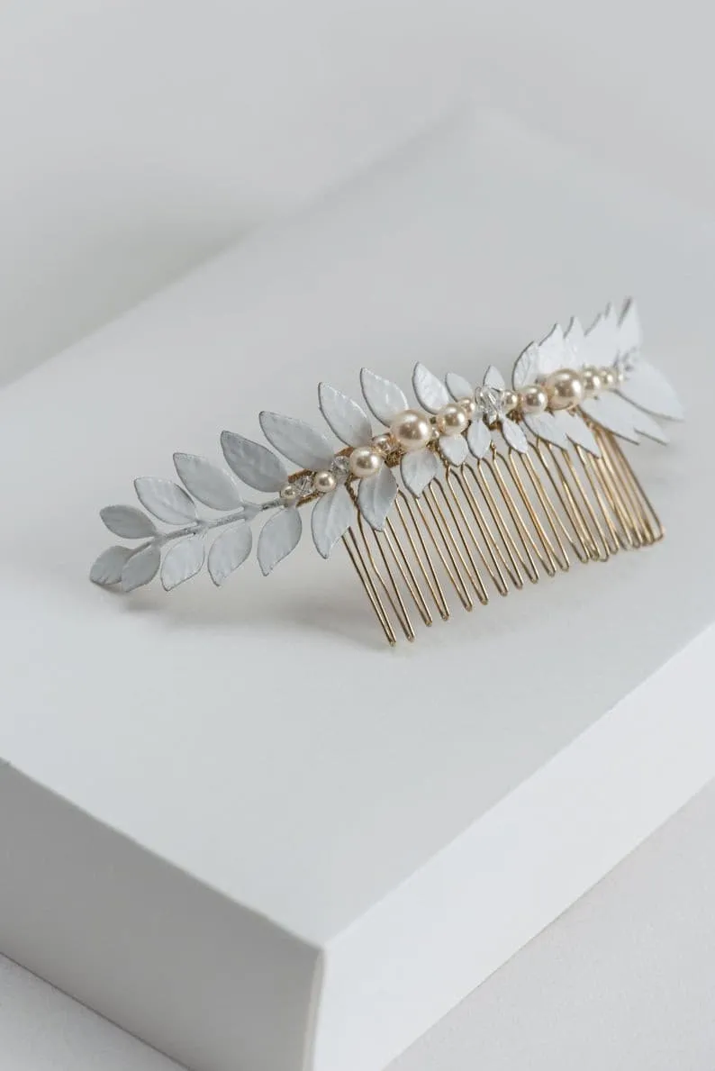 Grecian inspired enameled hair piece - ERATO
