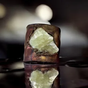 Green Calcite Crystal Cuff Bracelet