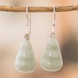 Hand Crafted Jade Dangle Earrings - Whirlwind | NOVICA