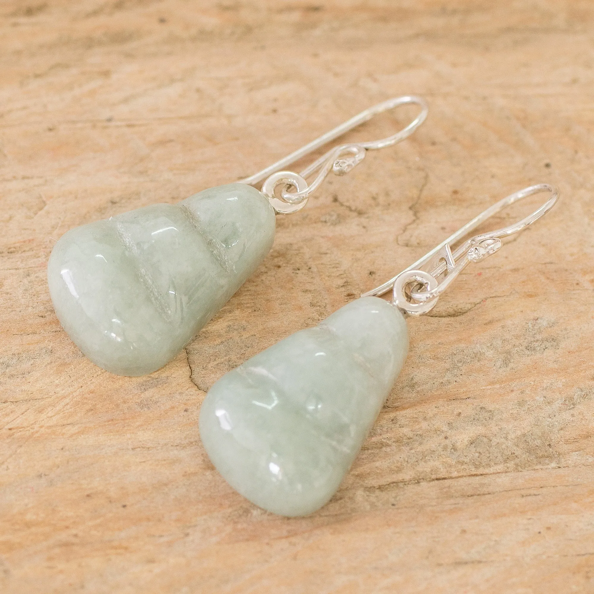 Hand Crafted Jade Dangle Earrings - Whirlwind | NOVICA