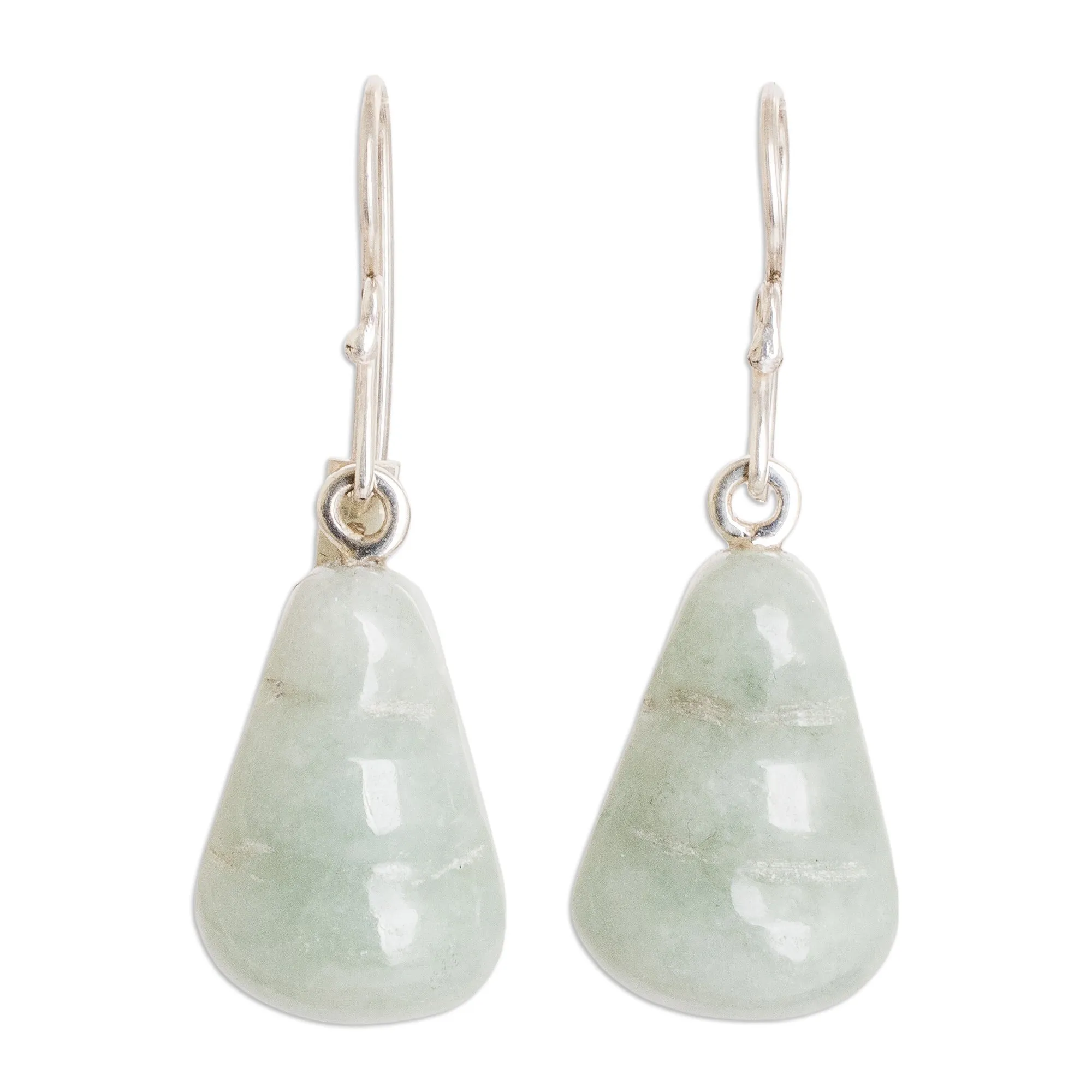 Hand Crafted Jade Dangle Earrings - Whirlwind | NOVICA