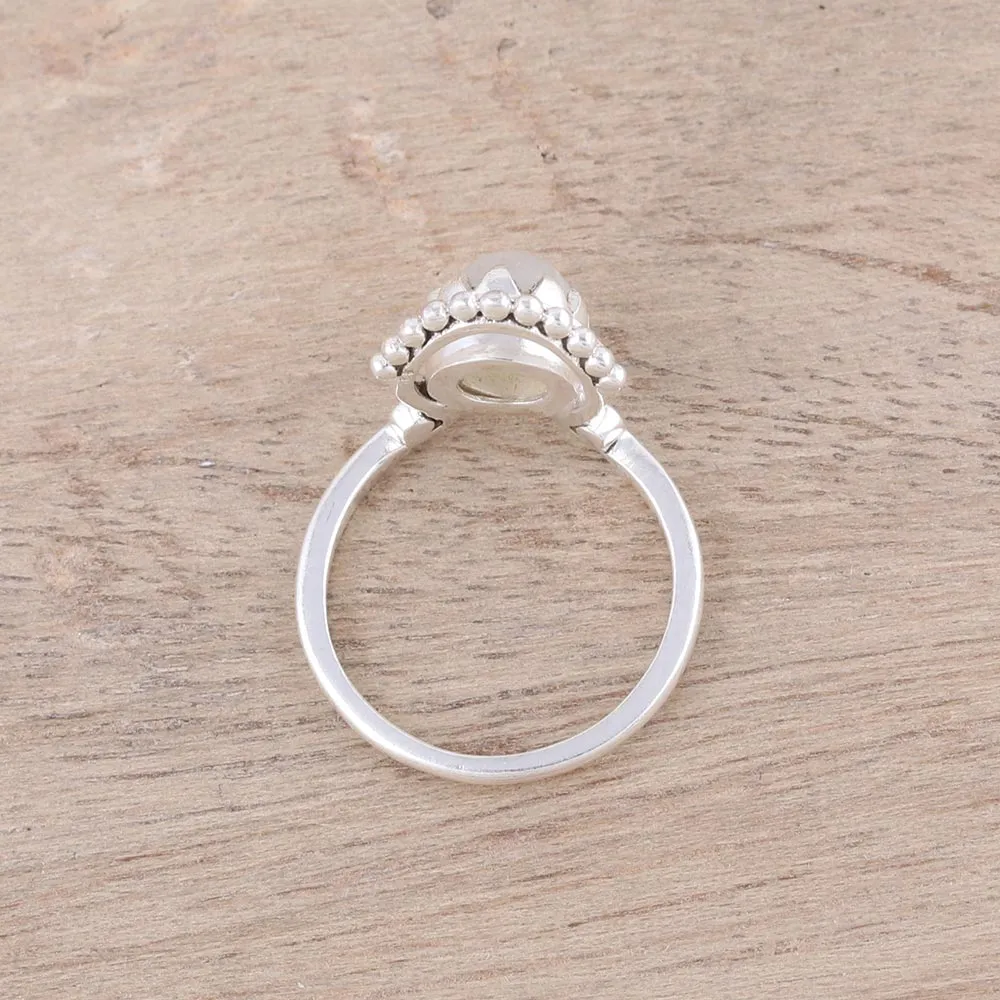 Handmade Rainbow Moonstone Cocktail Ring from India - Morning Rainbow | NOVICA