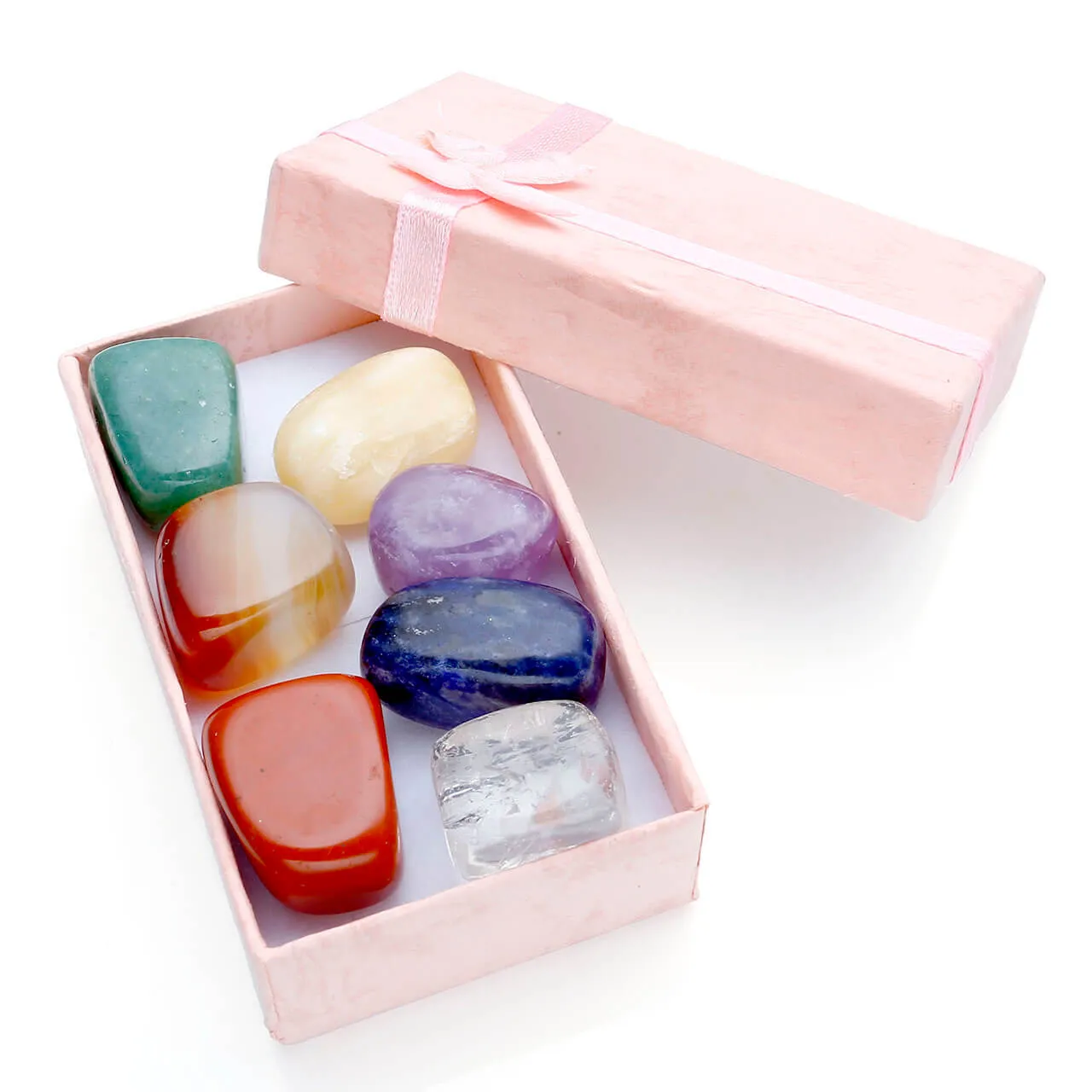 Heart Shaped Natural Chakras Healing Worry Stone | Jovivi