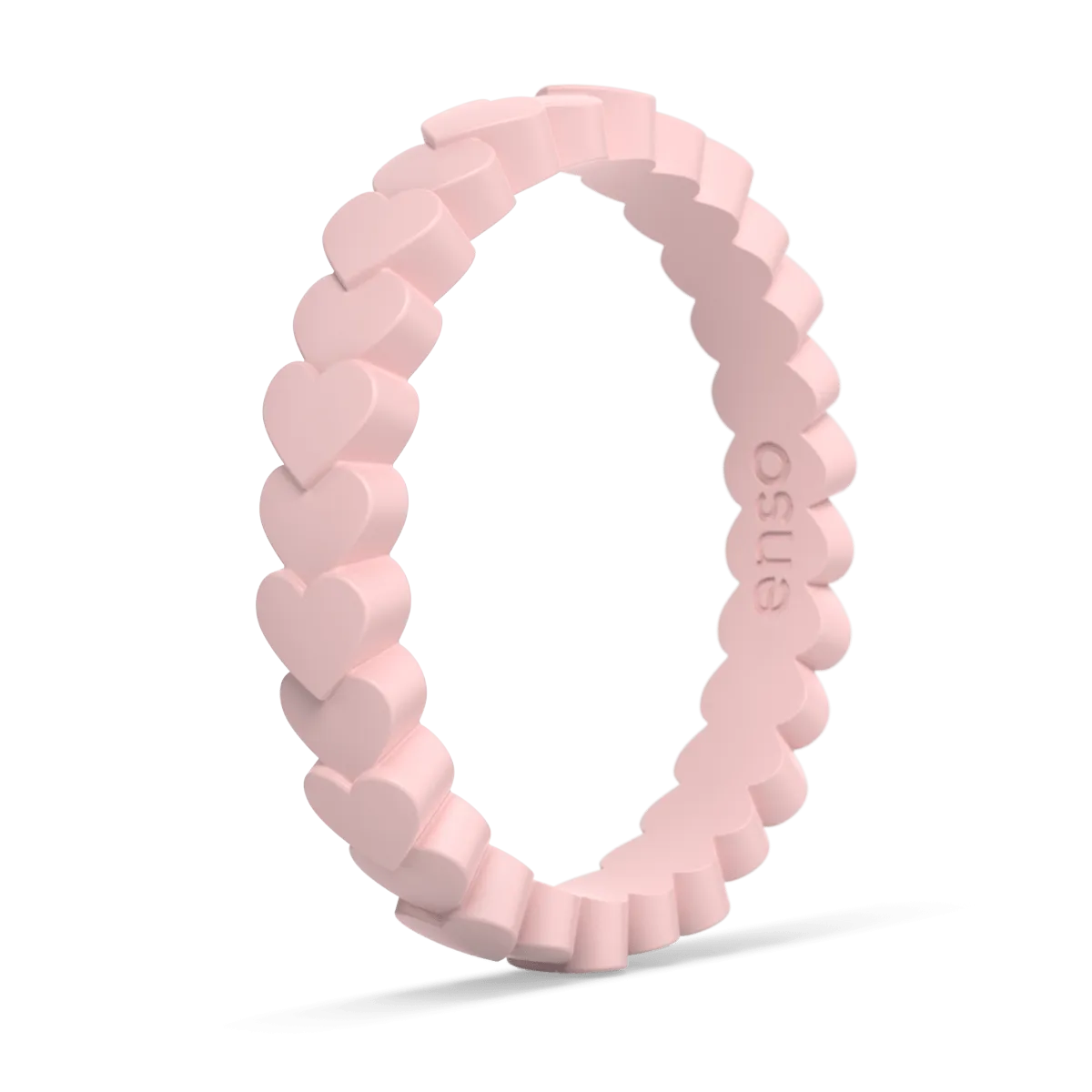 Heart Stackable Silicone Ring - Pink Sand