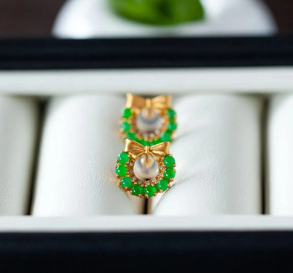 Ice green cabochon inlaid earrings-ZROLMA(ES2024921001)