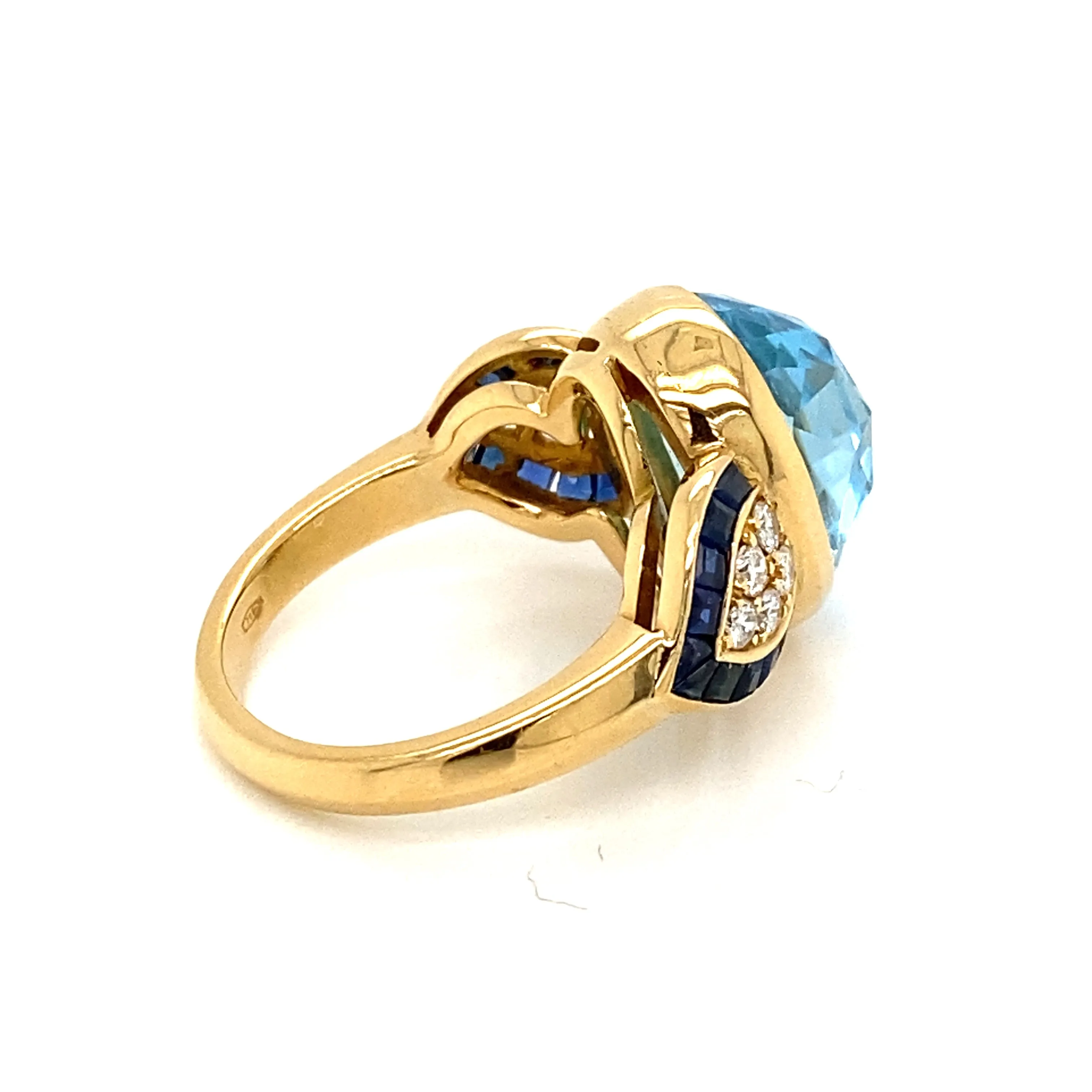Illario Diamond Sapphire Topaz Cocktail Ring