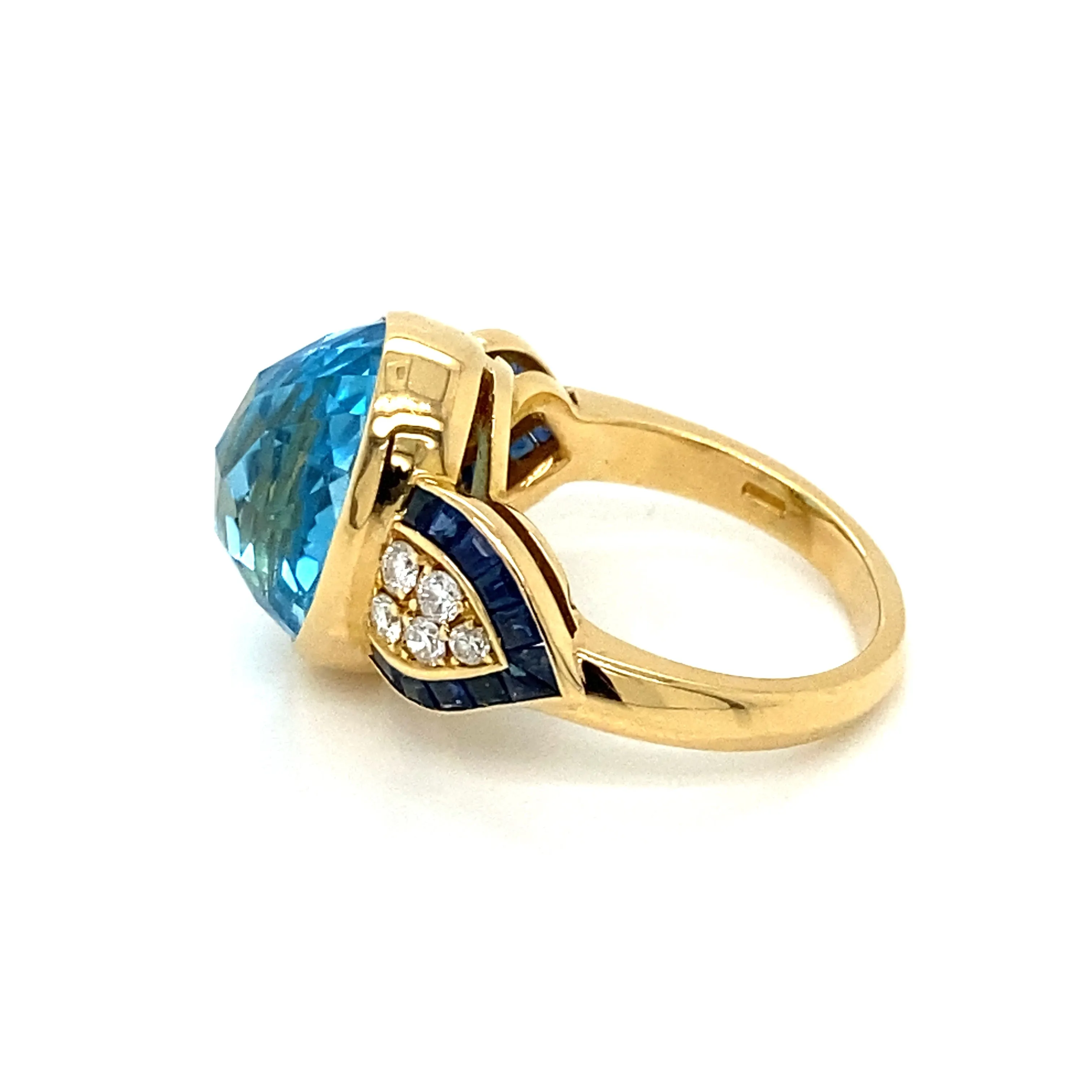 Illario Diamond Sapphire Topaz Cocktail Ring