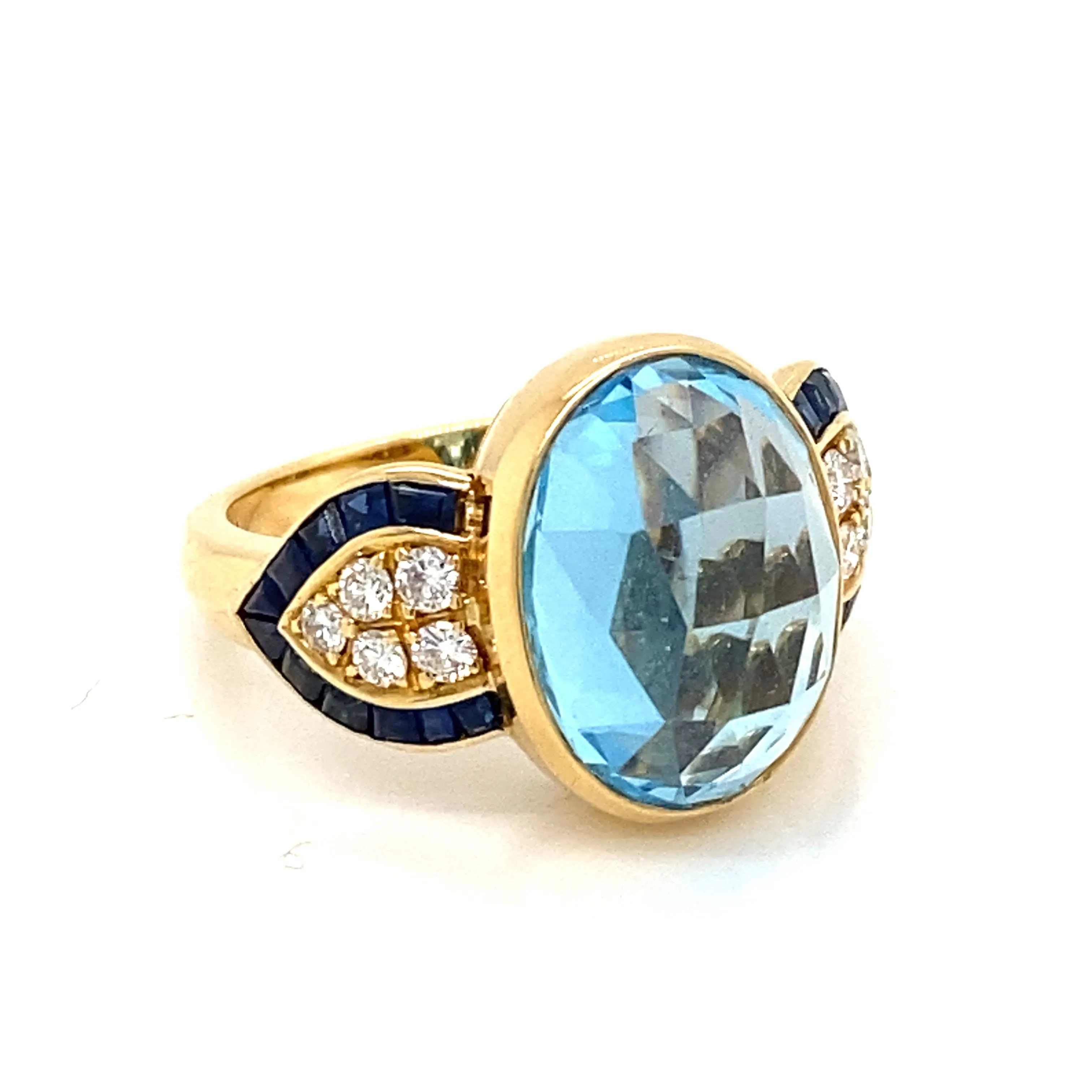 Illario Diamond Sapphire Topaz Cocktail Ring