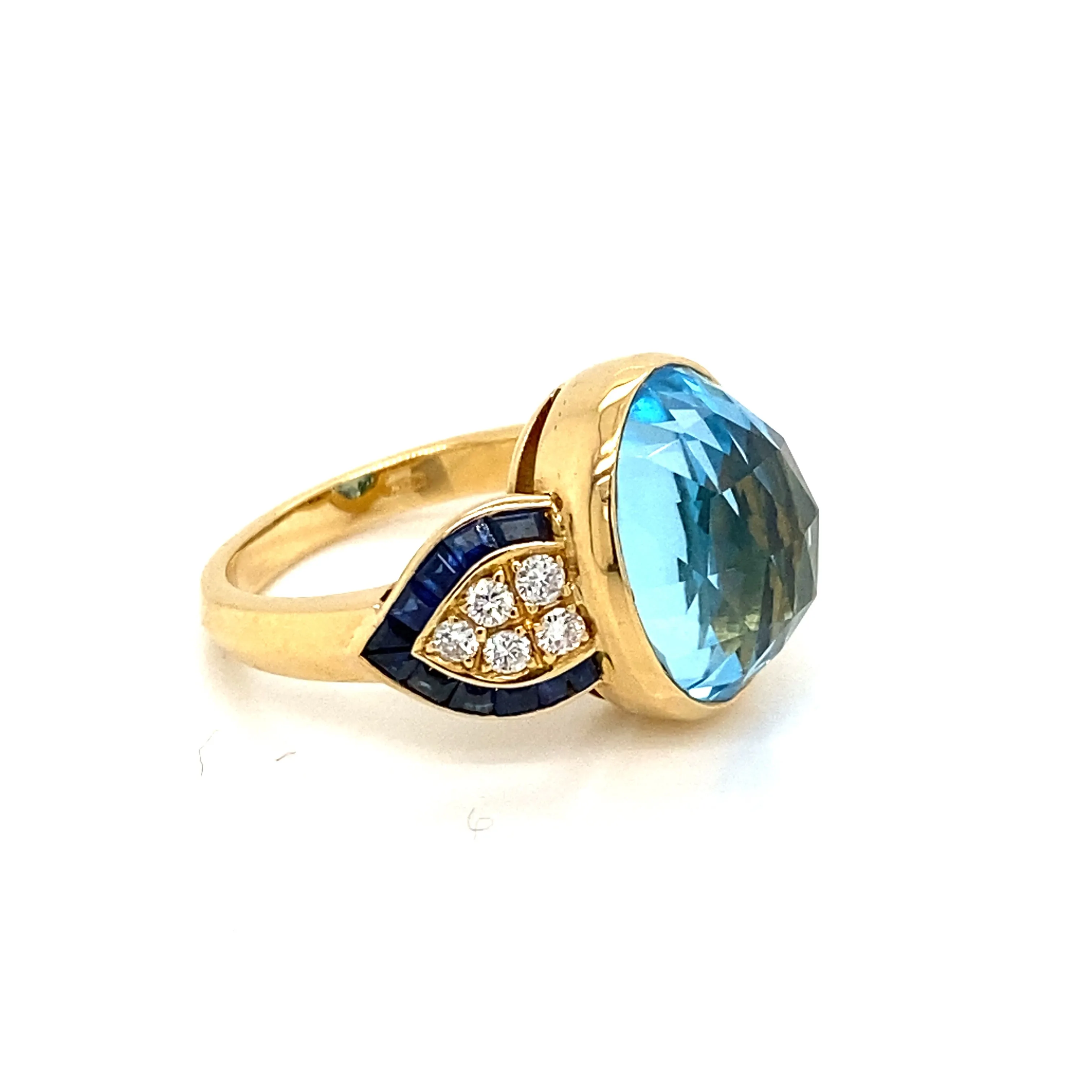 Illario Diamond Sapphire Topaz Cocktail Ring