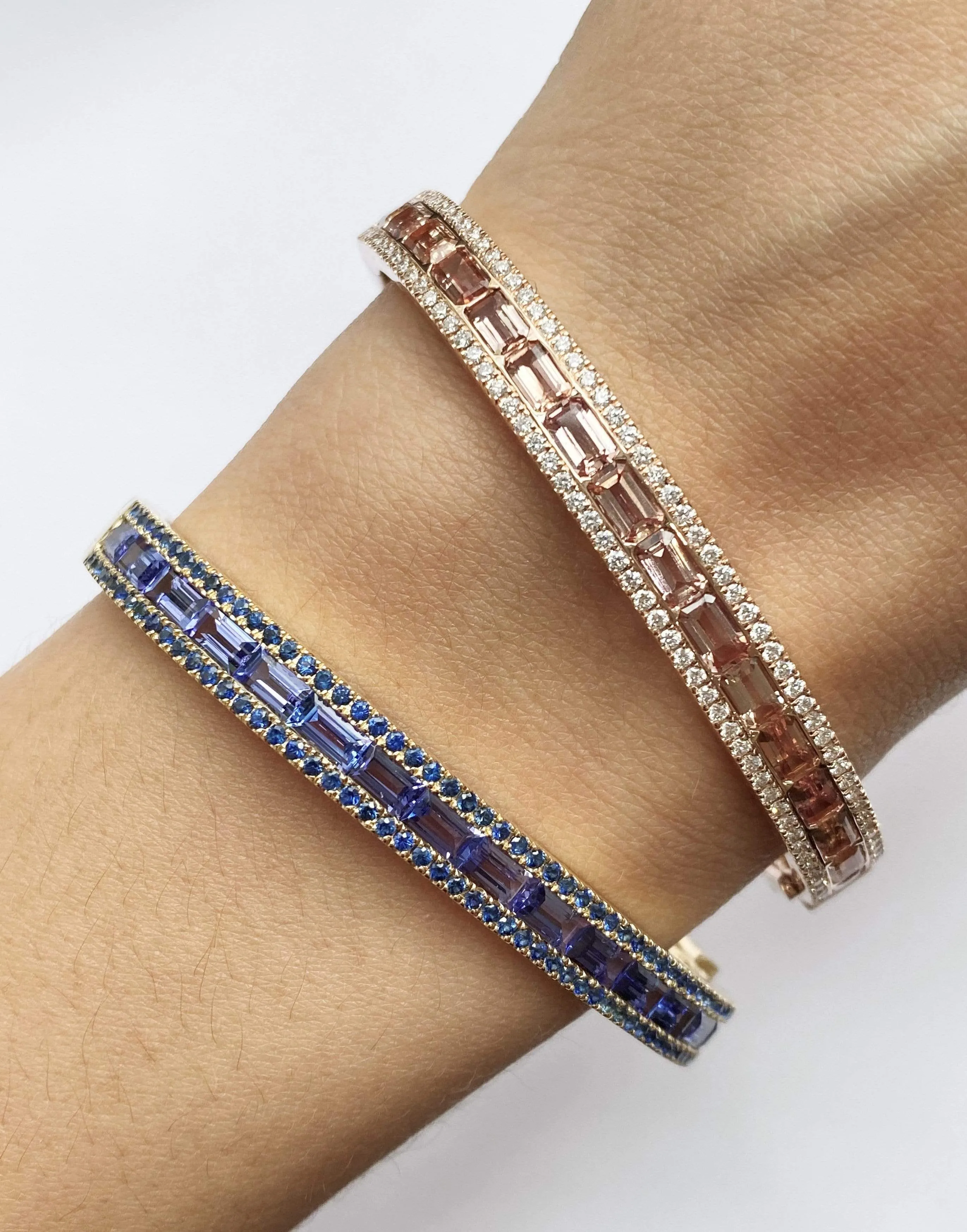 Imperial Topaz & Champagne Diamond Origami Bangle