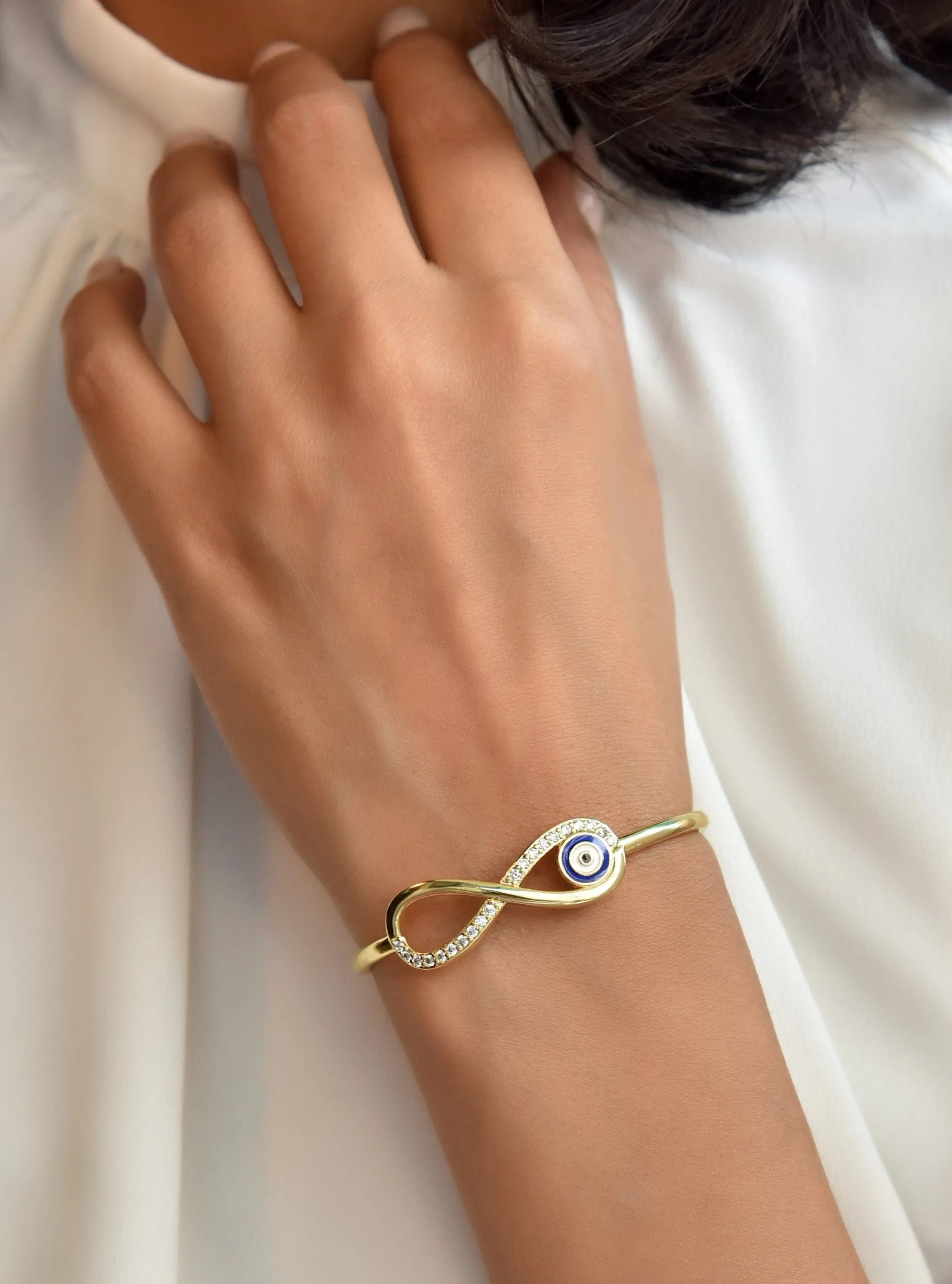 Infinity Evil Eye Cuff
