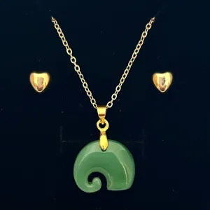 JADE ELEPHANT PENDANT ONLY - FREE CHAIN & EARRINGS