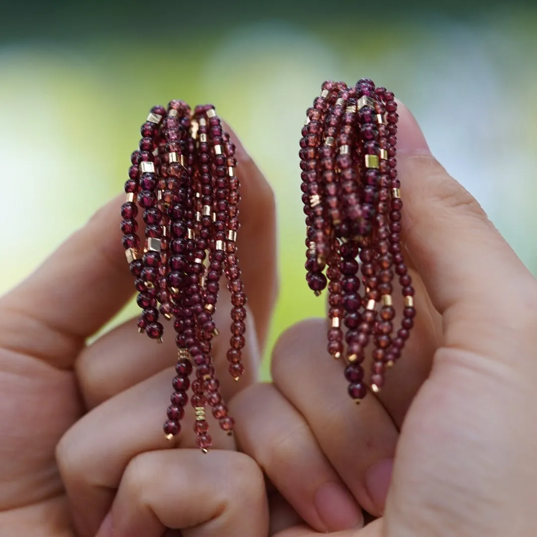 Jade Vine Garnet Earrings