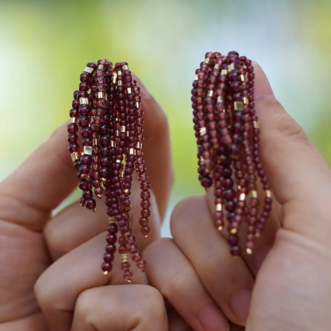 Jade Vine Garnet Earrings