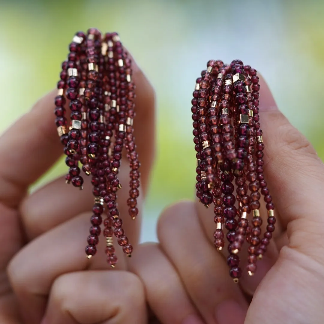 Jade Vine Garnet Earrings