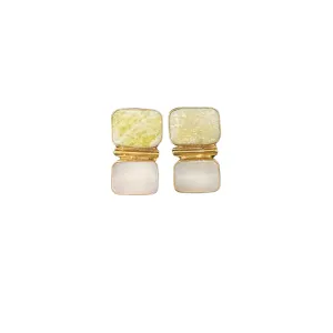 Jan Mclaughlin Earrings - Lemon Jade   Shell