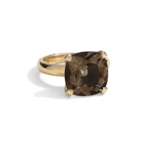 Kara Ring, Smokey Quartz, 9kt Yellow Gold