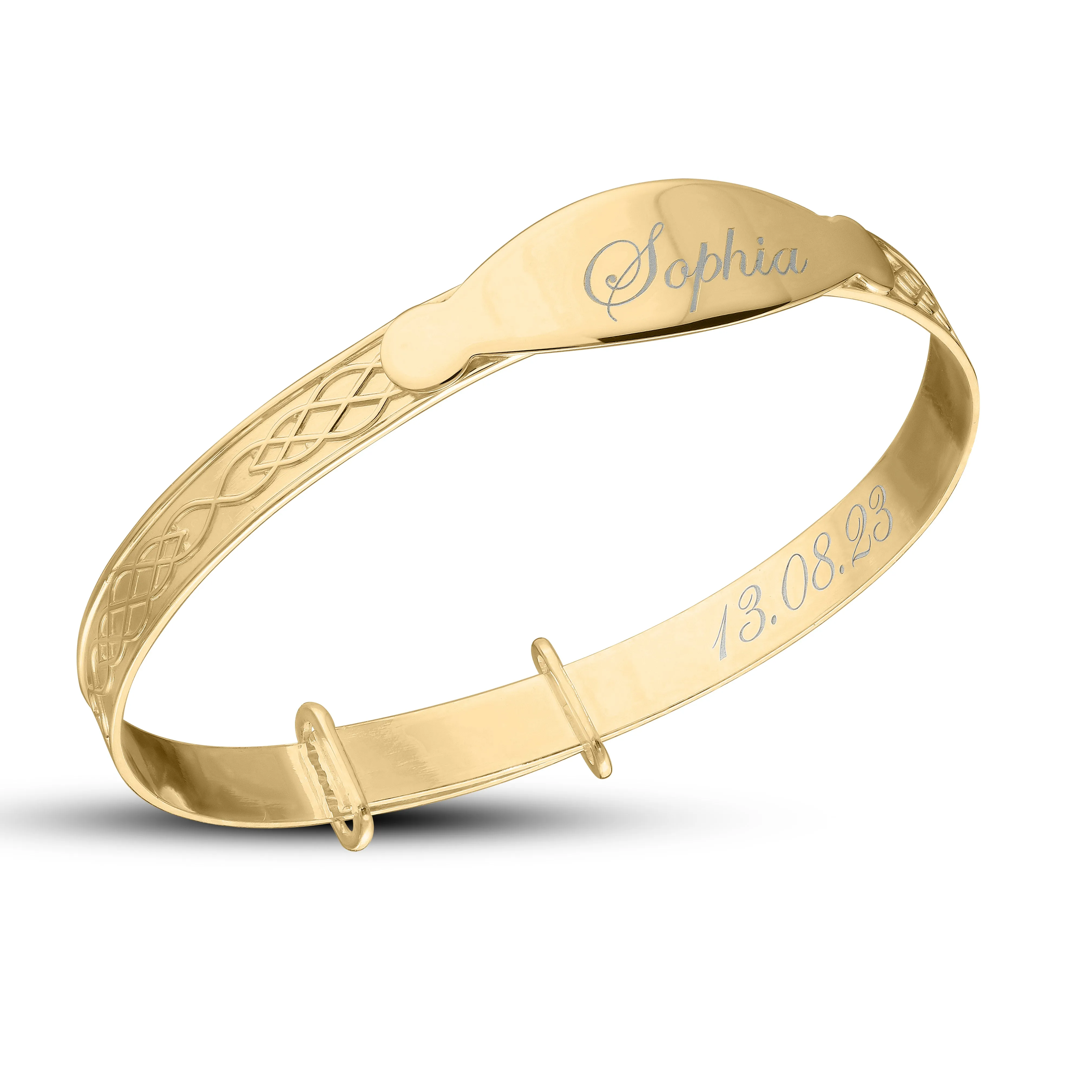 Kids' Blue CZ Boy's Bangle in 18ct Gold plated (0-3 years)