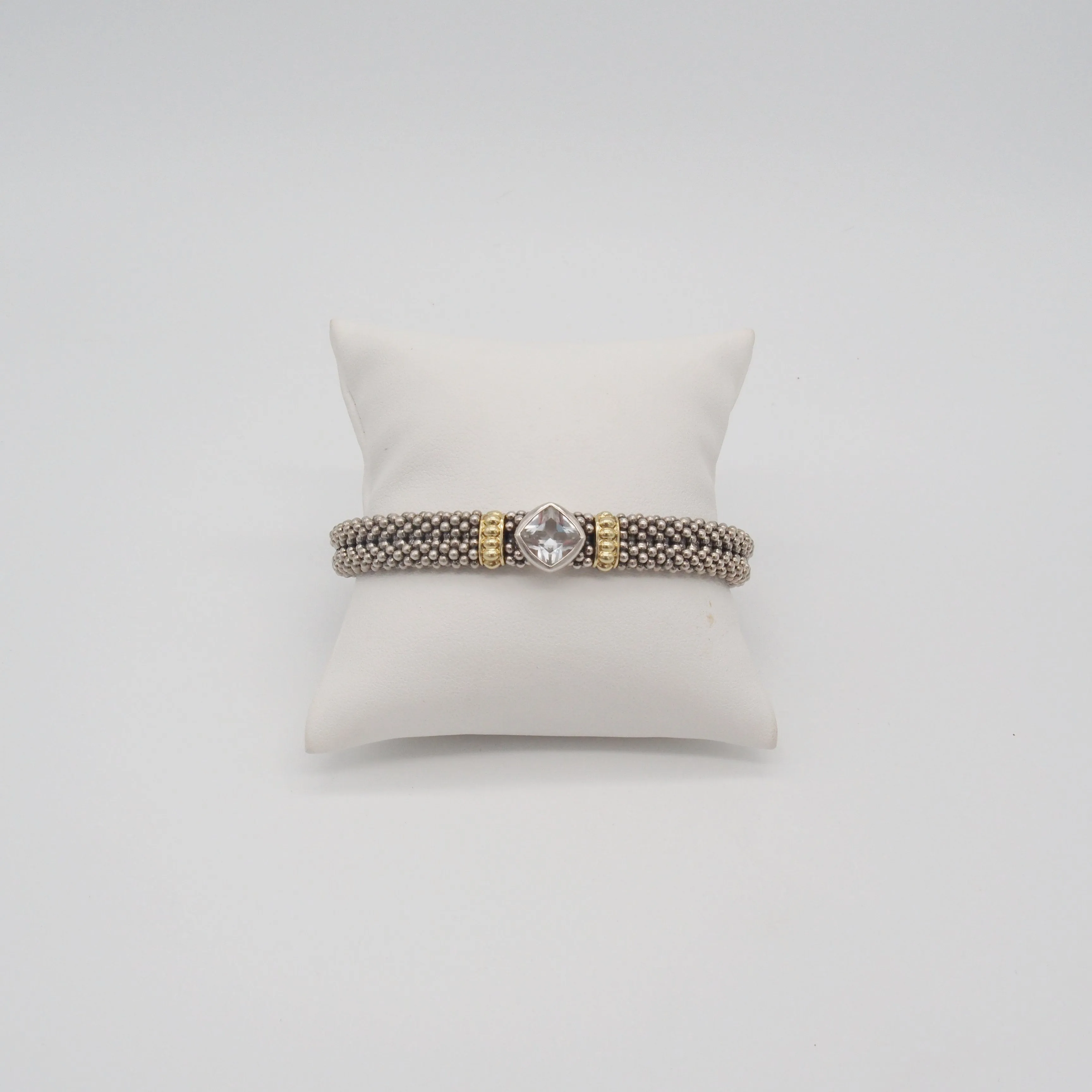 Lagos Caviar Beaded White Topaz Bracelet