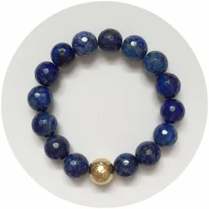 Lapis with Hammered Gold Accent