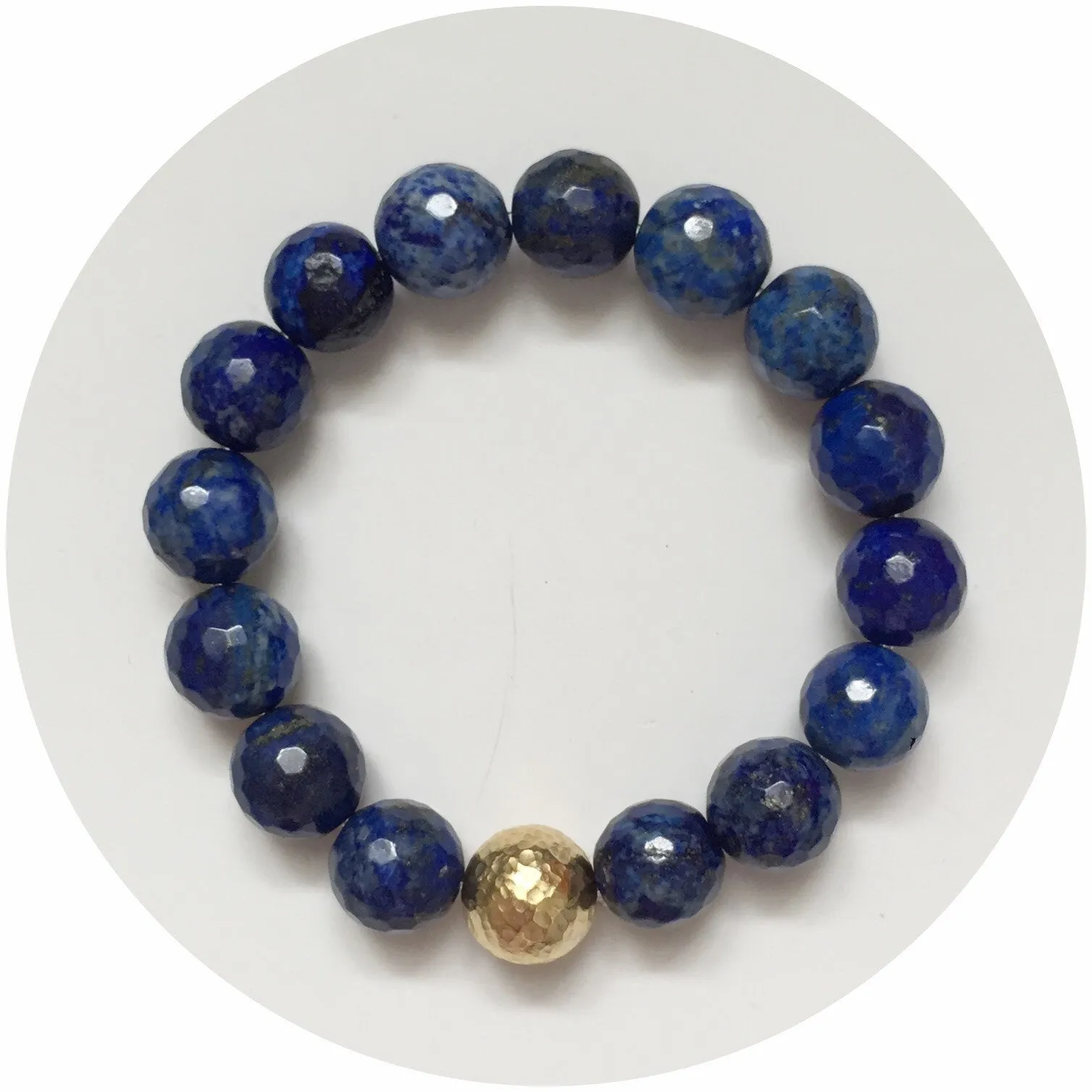 Lapis with Hammered Gold Accent