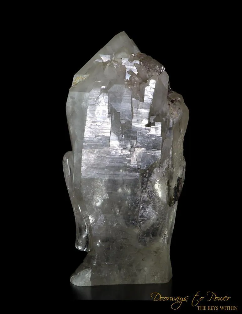 Large Citrine Cathedral Quartz Crystal Buddha Head Sculpture