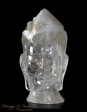 Large Citrine Cathedral Quartz Crystal Buddha Head Sculpture