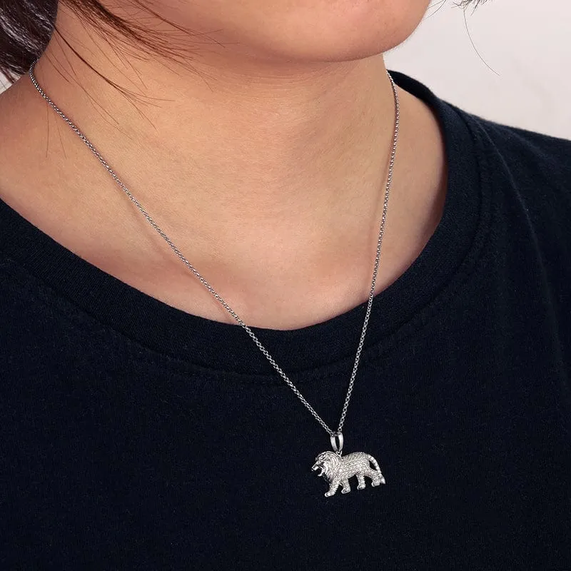 Lion Zircon Stone Necklace