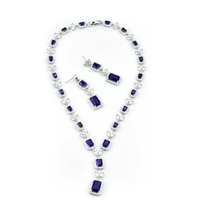 Luxy Moon Women Pendant Cubic Zirconia Wedding Jewelry Sets