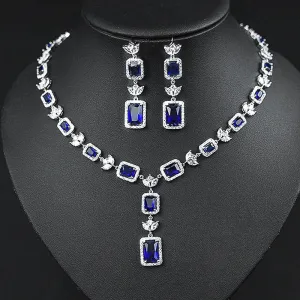 Luxy Moon Women Pendant Cubic Zirconia Wedding Jewelry Sets