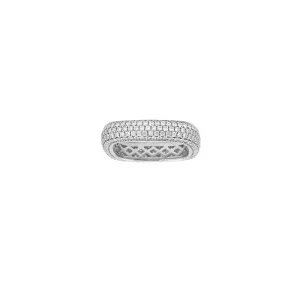 Medium Silver Pave Square Ring