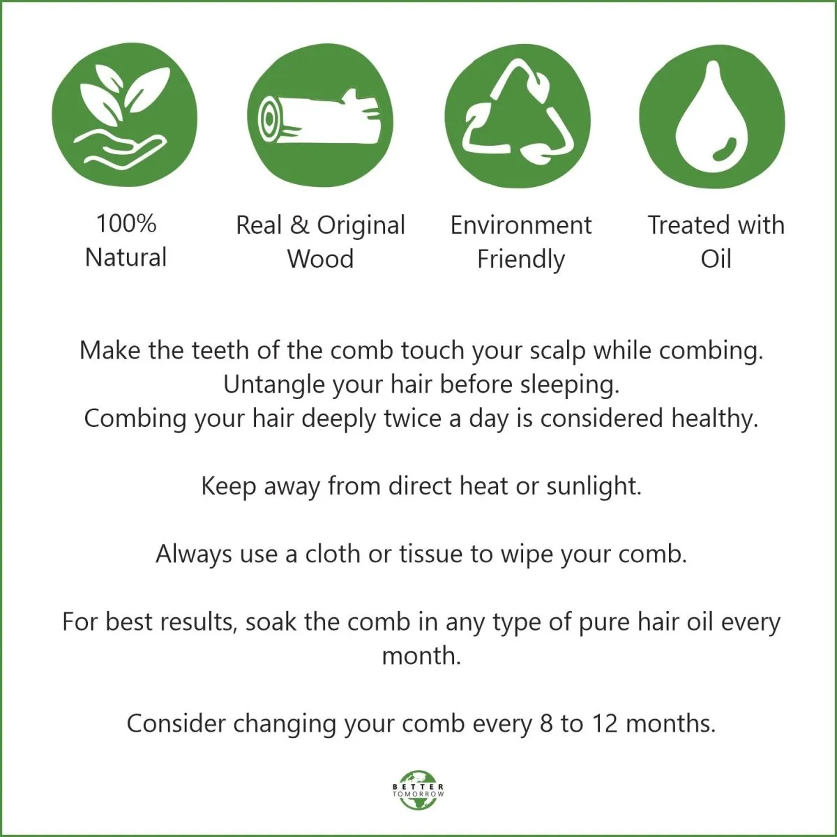 Neem Wood Combs COMBO | Wooden Comb | Fine | Dual Combo