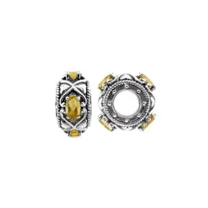 Oxidised Silver & Citrine Charm S448C