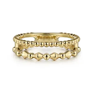 Pyramid Easy Stackable Ring in 14K Yellow Gold