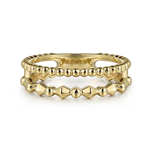 Pyramid Easy Stackable Ring in 14K Yellow Gold
