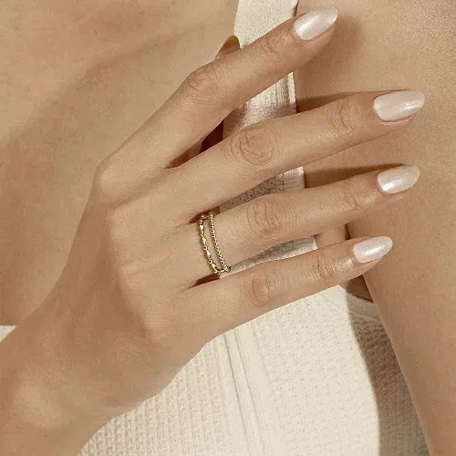 Pyramid Easy Stackable Ring in 14K Yellow Gold