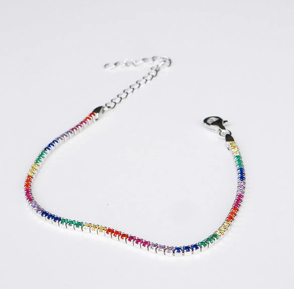 Rainbow Choker Necklace Diamond CZ .925 sterling silver Tennis Necklaces Jewelry Sets