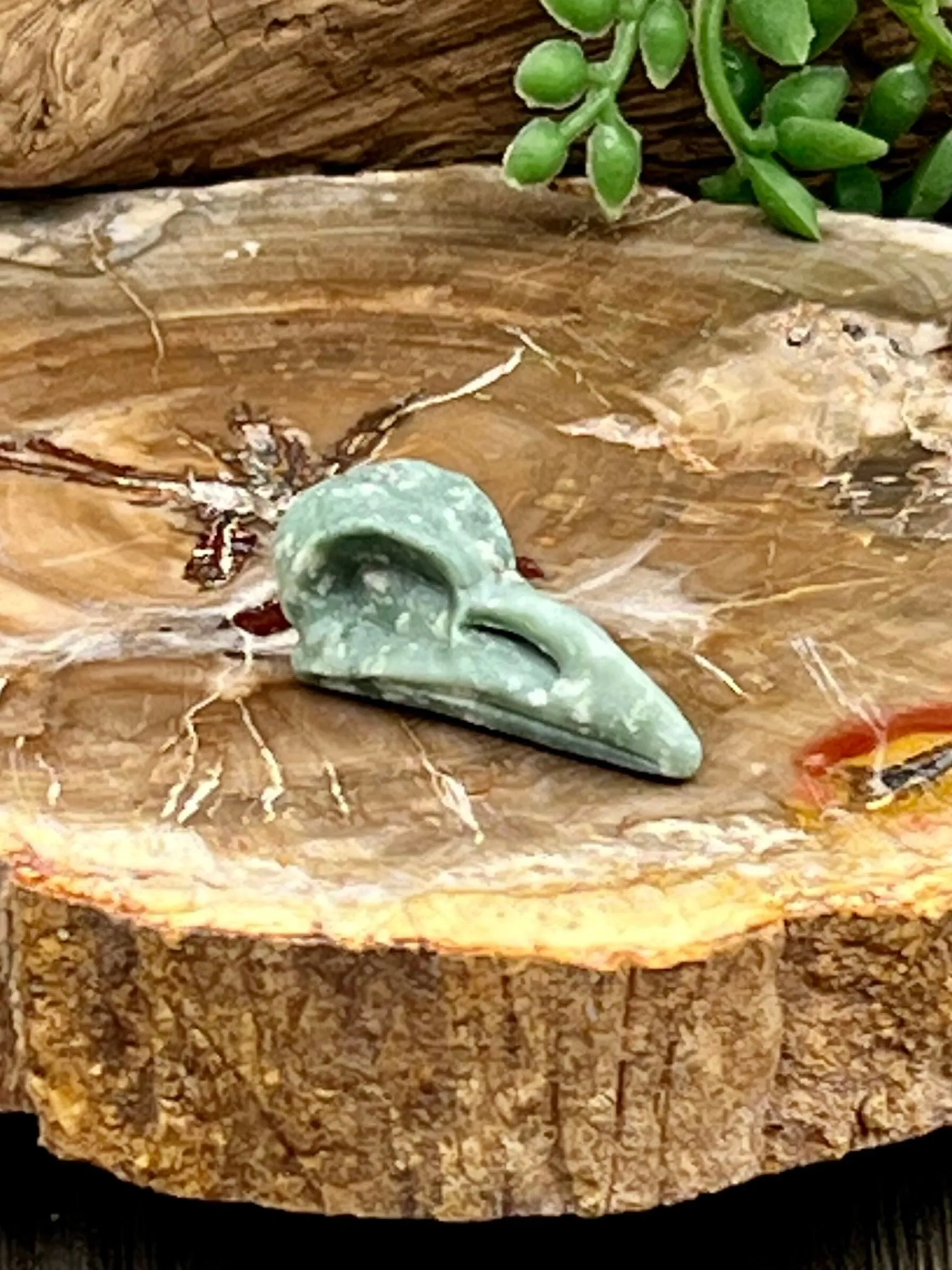 Raven Skull Carving