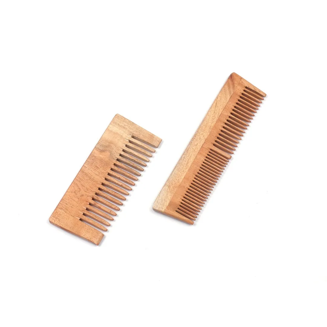 Scrapshala Neem Ayurvedic Comb set | Anti-breakage | 100 % Biodegradable