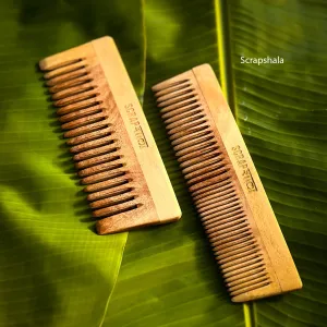 Scrapshala Neem Ayurvedic Comb set | Anti-breakage | 100 % Biodegradable