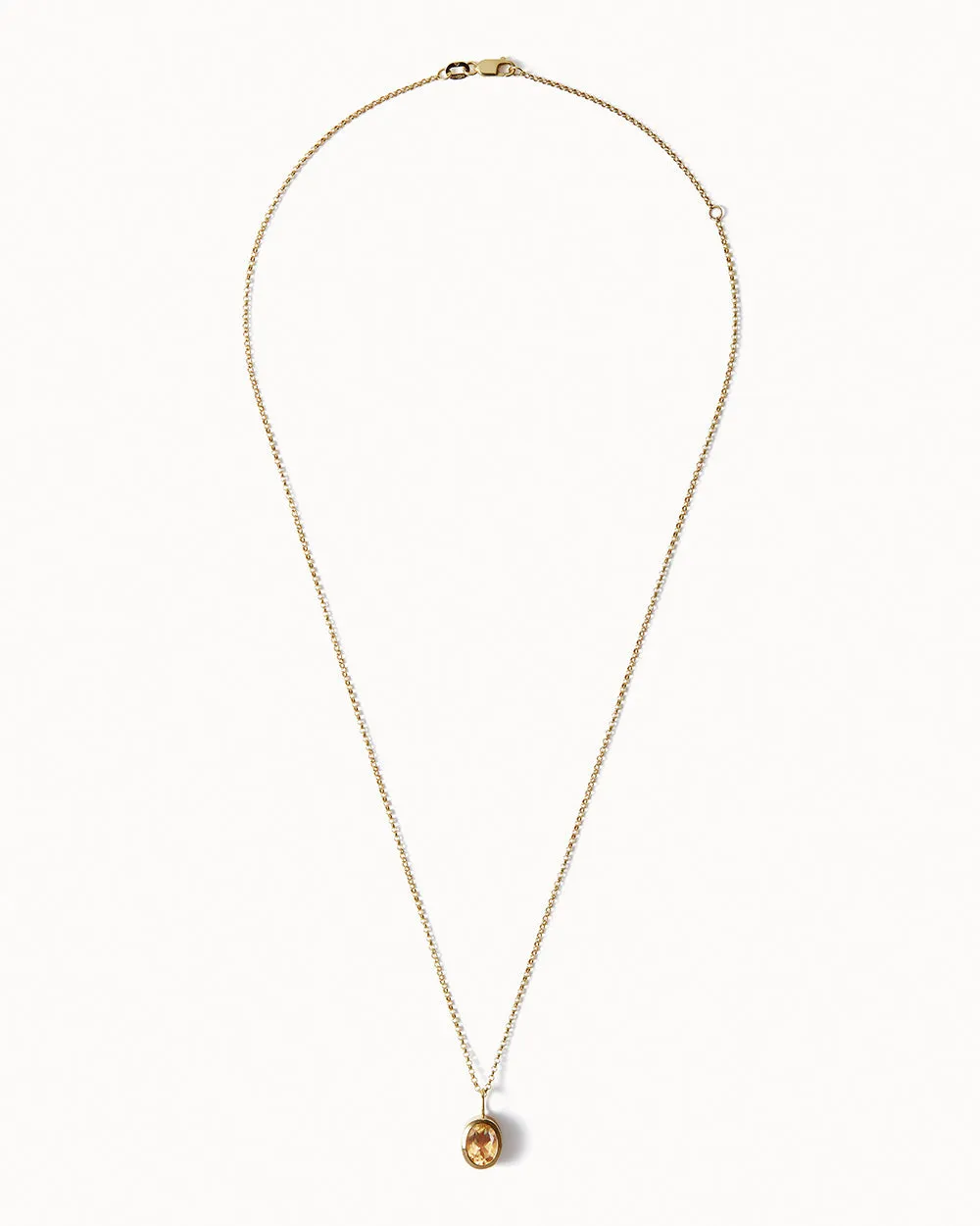 Solid Gold Citrine Gemstone Necklace