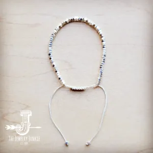 **Stackable Woven Beaded Bracelet in Silver 809v