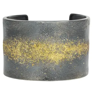 Starry Night Cuff - 22k Gold Fused with Oxidized Silver